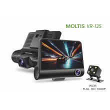 Видеорегистратор Moltis VR-125, 3 камеры, HD 720p, салонная и задняя камера 10008