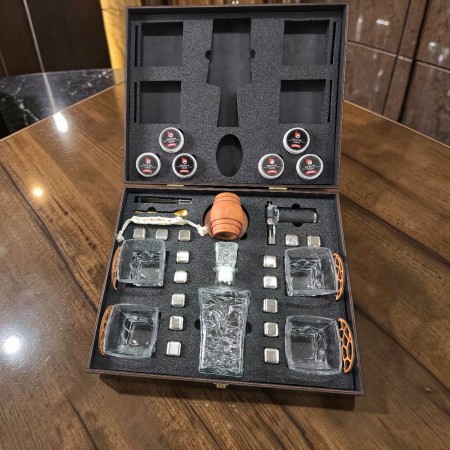 Набор для виски с копчением: 4 бокала, графин, смокер, горелка SMS-4101