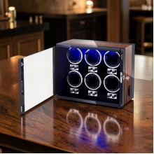 Шкатулка для часов на 6 слотов с подсветкой RGB и Bluetooth 10200