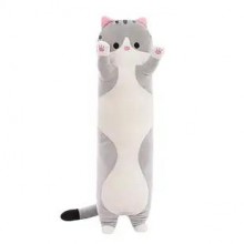 Кот Батон 50см мягкая игрушка подушка плюшевая Серый